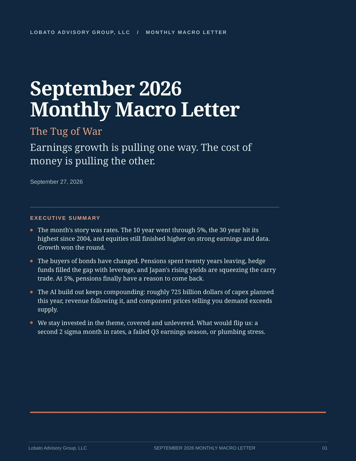 Cover of the September 2026 Monthly Macro Letter, The Tug of War