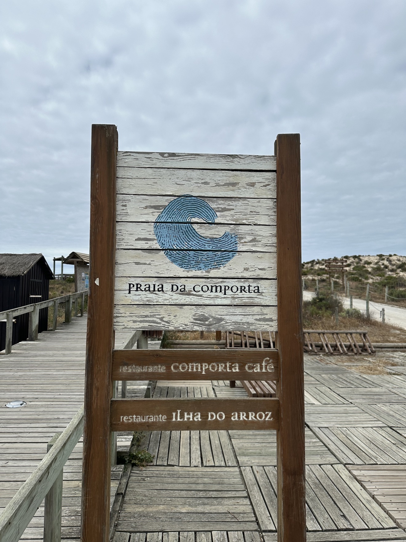 Praia da Comporta beach sign